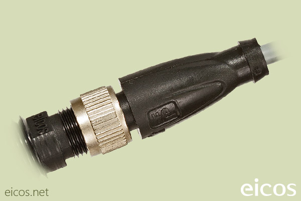 Mounting of the straight M12 female connector with Eicos sensor