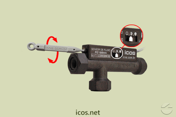 Sensitivity adjustment of the Eicos flow switch FE18B02